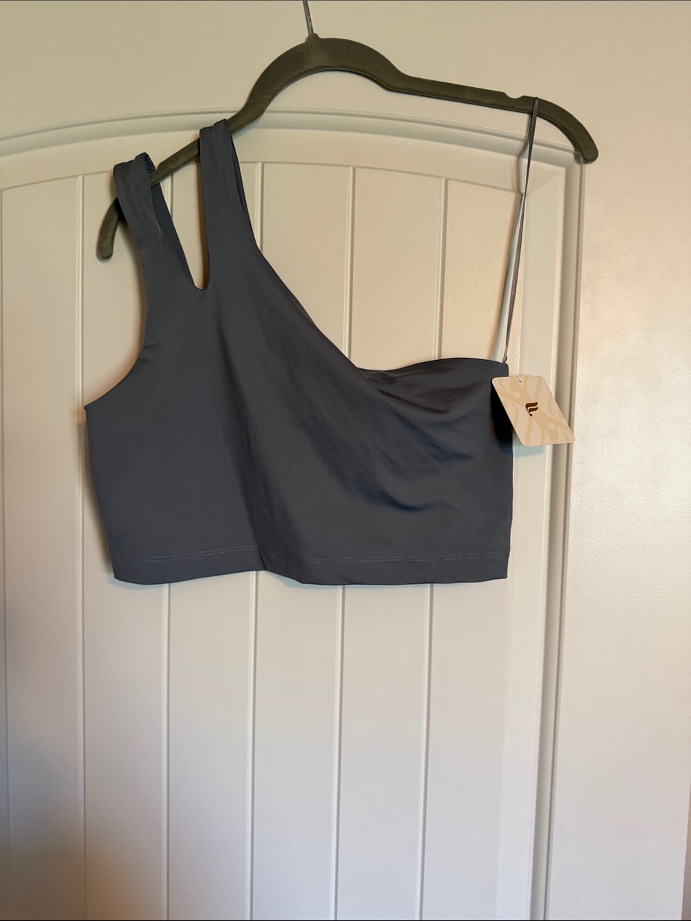 Women's One-Shoulder Sports Bra - Slate Gray